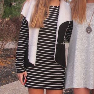 Black and white stripped dress